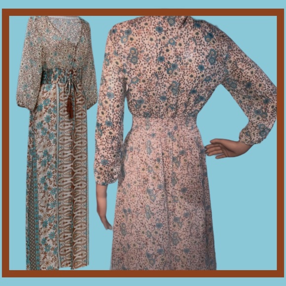 Front Slit Button Front Boho 3/4 Slv Lightweight - Picture 7 of 14